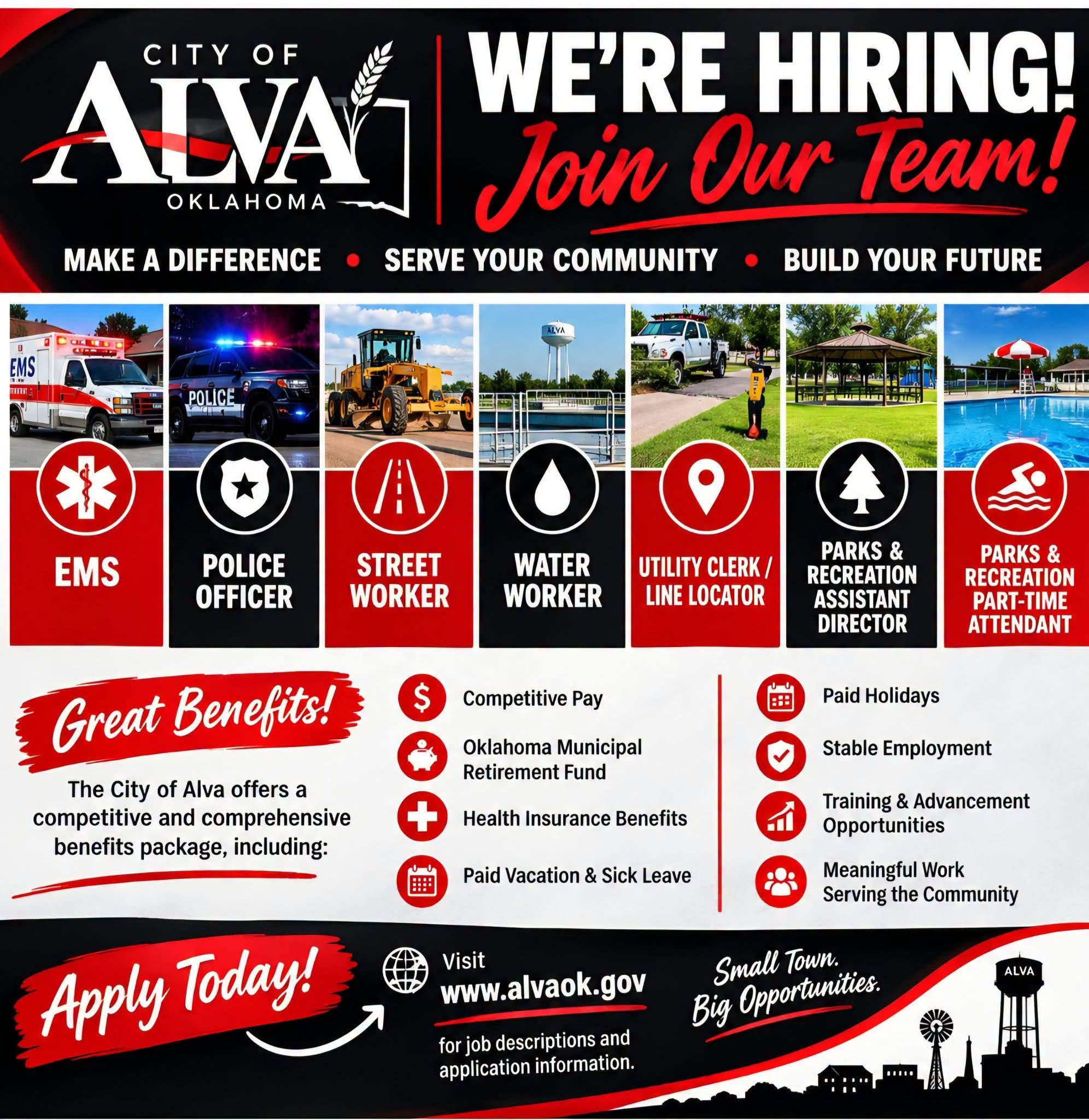 City of Alva Job Openings ~ 10.06.26