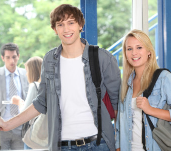 boy and girl at school